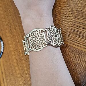 Thick Floral Gold Colored Bracelet